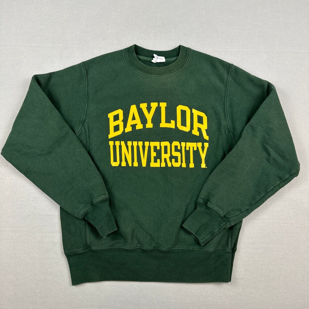 Baylor Bears Sweatshirt Men Small Green Champion Reverse Weave Pullover NCAA S